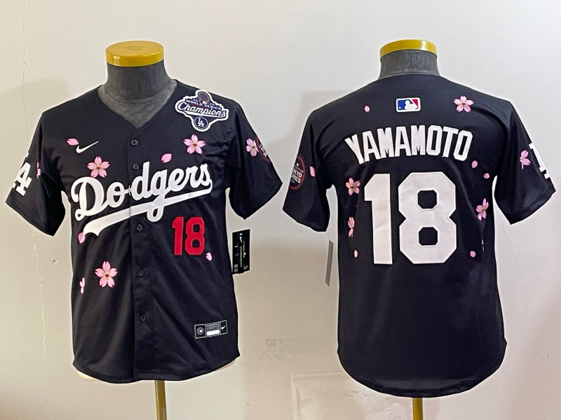youth 2026 Los Angeles Dodgers #18 Yamamoto blue Game Nike MLB Jersey 03002
